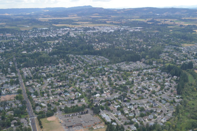 Aerial View of Hillsboro, Oregon. 